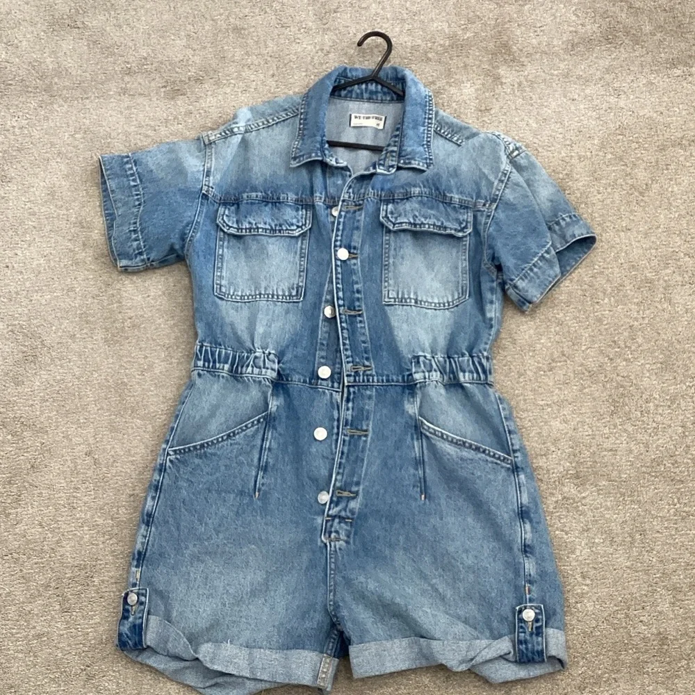 We The Free Light Blue Denim Romper medium free people - Picture 2 of 7